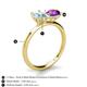5 - Tanya Oval Shape Aquamarine & Cushion Shape Amethyst 2 Stone Duo Ring 