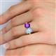 6 - Tanya Oval Shape Aquamarine & Cushion Shape Amethyst 2 Stone Duo Ring 