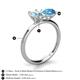5 - Tanya Oval Shape Aquamarine & Cushion Shape Blue Topaz 2 Stone Duo Ring 