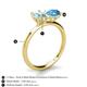 5 - Tanya Oval Shape Aquamarine & Cushion Shape Blue Topaz 2 Stone Duo Ring 