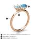 5 - Tanya Oval Shape Aquamarine & Cushion Shape Blue Topaz 2 Stone Duo Ring 