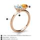 5 - Tanya Oval Shape Aquamarine & Cushion Shape Citrine 2 Stone Duo Ring 