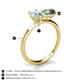 5 - Tanya Oval Shape Aquamarine & Cushion Shape Lab Created Alexandrite 2 Stone Duo Ring 