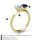 5 - Tanya Oval Shape Aquamarine & Cushion Shape Blue Sapphire 2 Stone Duo Ring 
