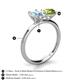 5 - Tanya Oval Shape Aquamarine & Cushion Shape Peridot 2 Stone Duo Ring 