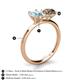 5 - Tanya Oval Shape Aquamarine & Cushion Shape Smoky Quartz 2 Stone Duo Ring 