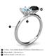 5 - Tanya Oval Shape Aquamarine & Cushion Shape Black Onyx 2 Stone Duo Ring 