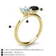 5 - Tanya Oval Shape Aquamarine & Cushion Shape Black Onyx 2 Stone Duo Ring 