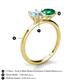 5 - Tanya Oval Shape Aquamarine & Cushion Shape Emerald 2 Stone Duo Ring 