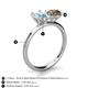 5 - Tanya Oval Shape Aquamarine & Cushion Shape Smoky Quartz 2 Stone Duo Ring 
