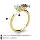 5 - Tanya Oval Shape Aquamarine & Cushion Shape Smoky Quartz 2 Stone Duo Ring 
