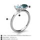 5 - Tanya Oval Shape Aquamarine & Cushion Shape London Blue Topaz 2 Stone Duo Ring 