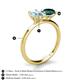 5 - Tanya Oval Shape Aquamarine & Cushion Shape London Blue Topaz 2 Stone Duo Ring 