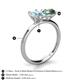 5 - Tanya Oval Shape Aquamarine & Cushion Shape Lab Created Alexandrite 2 Stone Duo Ring 