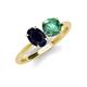 4 - Tanya Oval Shape Blue Sapphire & Cushion Shape Lab Created Alexandrite 2 Stone Duo Ring 