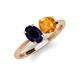 4 - Tanya Oval Shape Blue Sapphire & Cushion Shape Citrine 2 Stone Duo Ring 