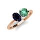 4 - Tanya Oval Shape Blue Sapphire & Cushion Shape Lab Created Alexandrite 2 Stone Duo Ring 