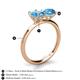 5 - Tanya Oval & Cushion Shape Blue Topaz 2 Stone Duo Ring 