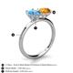 5 - Tanya Oval Shape Blue Topaz & Cushion Shape Citrine 2 Stone Duo Ring 