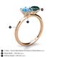 5 - Tanya Oval Shape Blue Topaz & Cushion Shape London Blue Topaz 2 Stone Duo Ring 