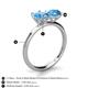 5 - Tanya Oval & Cushion Shape Blue Topaz 2 Stone Duo Ring 