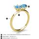 5 - Tanya Oval & Cushion Shape Blue Topaz 2 Stone Duo Ring 