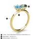 5 - Tanya Oval Shape Blue Topaz & Cushion Shape Lab Created Alexandrite 2 Stone Duo Ring 