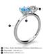 5 - Tanya Oval Shape Blue Topaz & Cushion Shape IGI Certified Lab Grown Diamond 2 Stone Duo Ring 