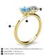5 - Tanya Oval Shape Blue Topaz & Cushion Shape IGI Certified Lab Grown Diamond 2 Stone Duo Ring 