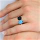 6 - Tanya Oval Shape Blue Topaz & Cushion Shape Black Onyx 2 Stone Duo Ring 
