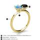 5 - Tanya Oval Shape Blue Topaz & Cushion Shape Black Onyx 2 Stone Duo Ring 