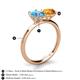 5 - Tanya Oval Shape Blue Topaz & Cushion Shape Citrine 2 Stone Duo Ring 