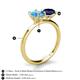 5 - Tanya Oval Shape Blue Topaz & Cushion Shape Blue Sapphire 2 Stone Duo Ring 