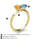 5 - Tanya Oval Shape Citrine & Cushion Shape Blue Topaz 2 Stone Duo Ring 