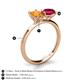5 - Tanya Oval Shape Citrine & Cushion Shape Ruby 2 Stone Duo Ring 
