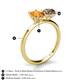 5 - Tanya Oval Shape Citrine & Cushion Shape Smoky Quartz 2 Stone Duo Ring 