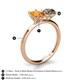5 - Tanya Oval Shape Citrine & Cushion Shape Smoky Quartz 2 Stone Duo Ring 