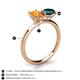 5 - Tanya Oval Shape Citrine & Cushion Shape London Blue Topaz 2 Stone Duo Ring 