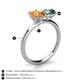 5 - Tanya Oval Shape Citrine & Cushion Shape Lab Created Alexandrite 2 Stone Duo Ring 