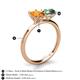5 - Tanya Oval Shape Citrine & Cushion Shape Lab Created Alexandrite 2 Stone Duo Ring 