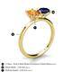 5 - Tanya Oval Shape Citrine & Cushion Shape Blue Sapphire 2 Stone Duo Ring 
