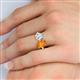 6 - Tanya Oval Shape Citrine & Cushion Shape GIA Certified Diamond 2 Stone Duo Ring 