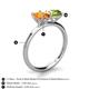 5 - Tanya Oval Shape Citrine & Cushion Shape Peridot 2 Stone Duo Ring 