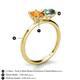 5 - Tanya Oval Shape Citrine & Cushion Shape Lab Created Alexandrite 2 Stone Duo Ring 