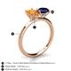 5 - Tanya Oval Shape Citrine & Cushion Shape Blue Sapphire 2 Stone Duo Ring 