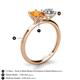 5 - Tanya Oval Shape Citrine & Cushion Shape IGI Certified Lab Grown Diamond 2 Stone Duo Ring 