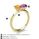 5 - Tanya Oval Shape Citrine & Cushion Shape Amethyst 2 Stone Duo Ring 
