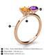 5 - Tanya Oval Shape Citrine & Cushion Shape Amethyst 2 Stone Duo Ring 