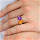 6 - Tanya Oval Shape Citrine & Cushion Shape Amethyst 2 Stone Duo Ring 