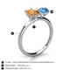 5 - Tanya Oval Shape Citrine & Cushion Shape Blue Topaz 2 Stone Duo Ring 